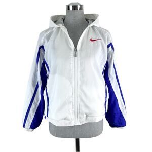 Vintage Nike Kids Lined‎ Athletic Windbreaker Hooded Jacket